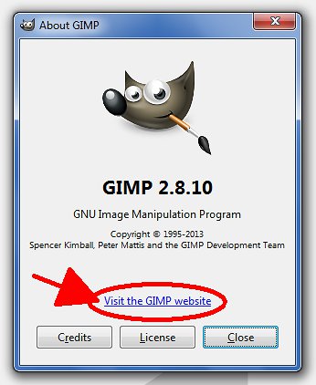 Click the GIMP website link