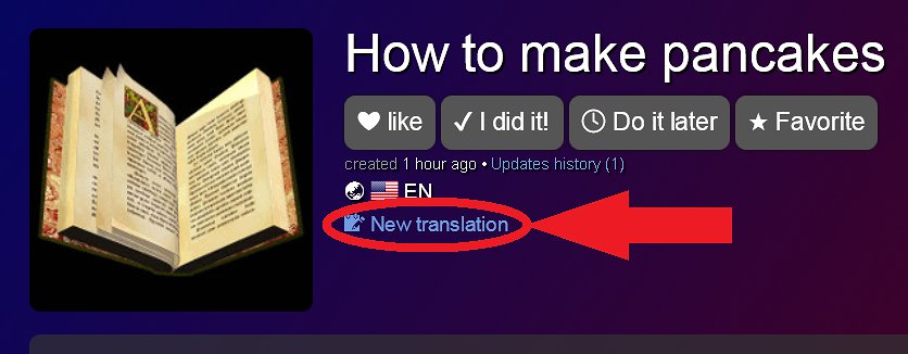 Cliquez sur "nouvelle traduction"